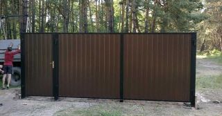 Купить распашные ворота из профнастила Евпатория, цена от 2768 руб.